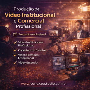 Produção de vídeo institucional e comercial para empresas. Conteúdo audiovisual profissional para apresentar sua marca e atrair novos clientes.